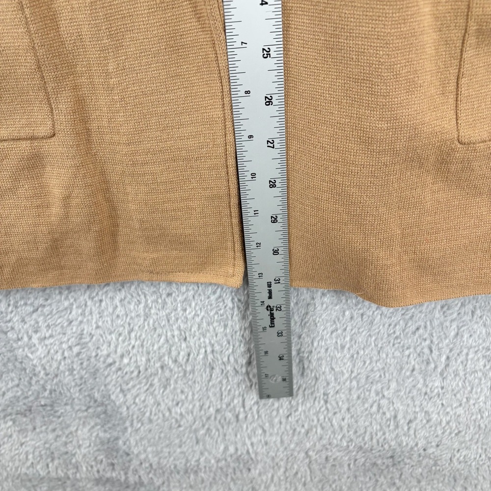 Quince Organic Cotton Knit Sweater Blazer‎ Camel Open Front Pockets XL Casual - Picture 3 of 9